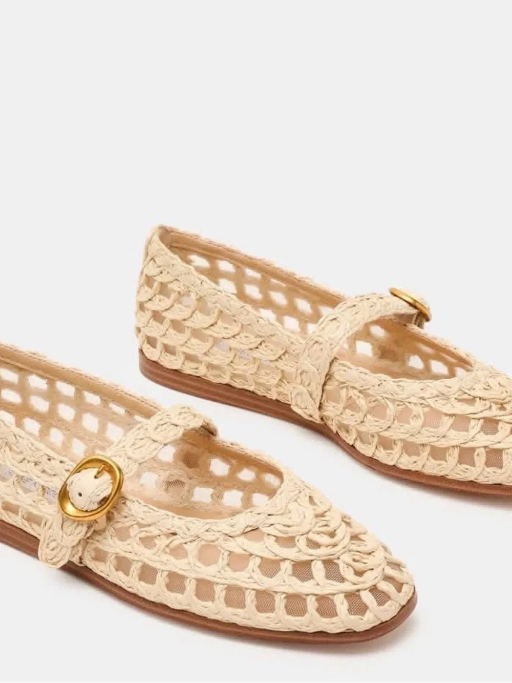 Steve Madden Crochet Mary Jane Flats in Beige size 9 - Picture 2 of 3